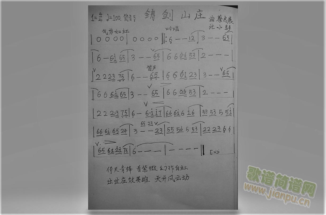 铸剑山庄-简谱-笛子(笛箫谱)1