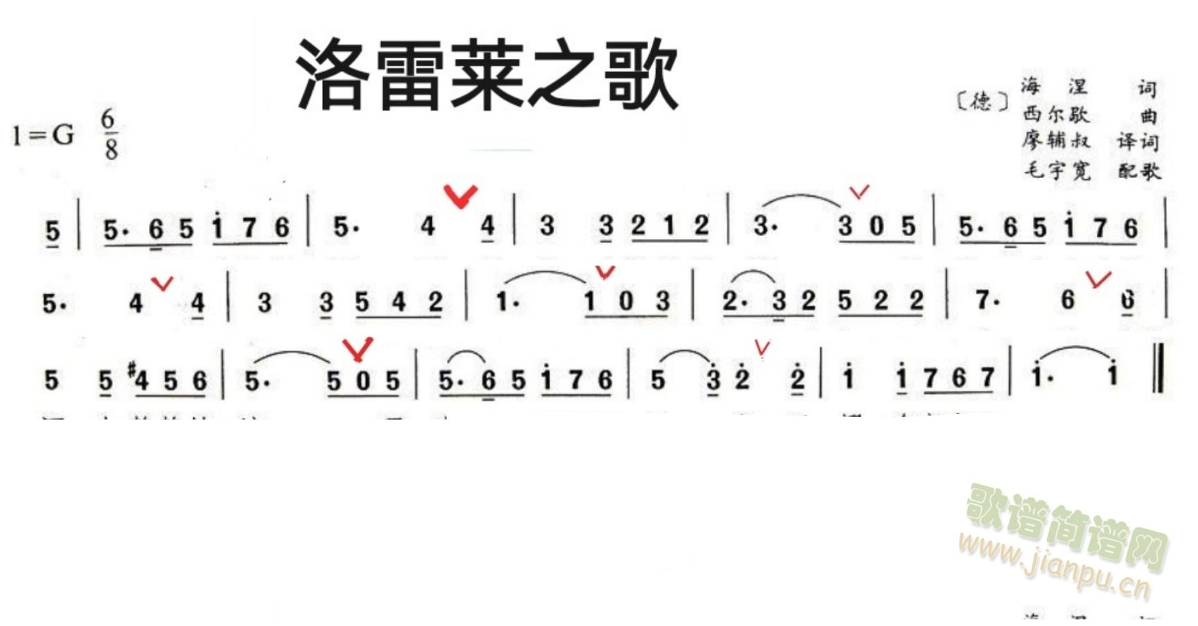 洛雷莱之歌(笛箫谱)1