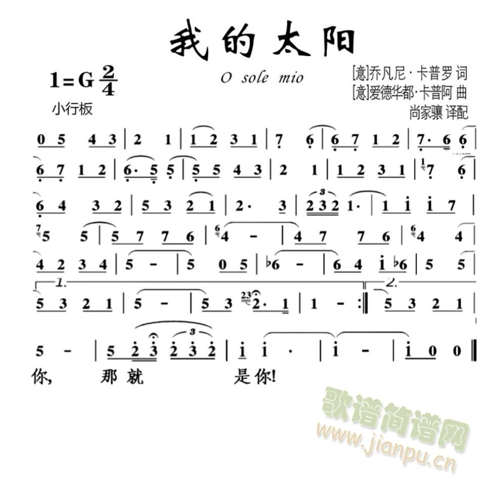 我的太阳(笛箫谱)1